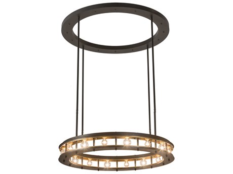 Meyda 16-Light Black Glass Round Pendant