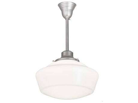 Meyda Revival Schoolhouse 1-Light Silver Glass Pendant