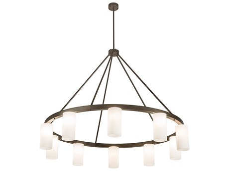 Meyda Loxley 10-Light Bronze Cylinder Pendant