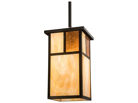 Meyda Hyde Park T Mission 1-Light Brown Glass Pendant