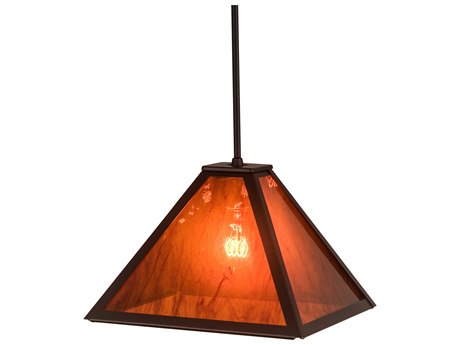 Meyda 1-Light Bronze Glass Pendant