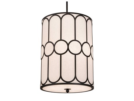 Meyda 6-Light Black LED Drum Pendant