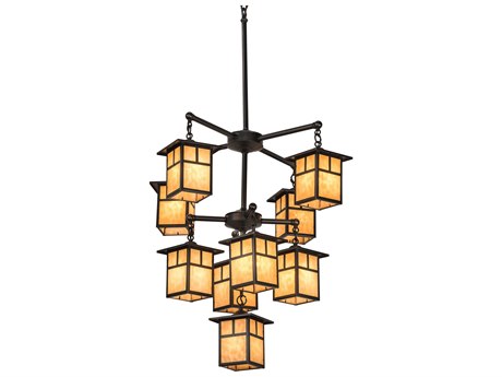 Meyda Hyde Park T Mission 9-Light Brown Pendant