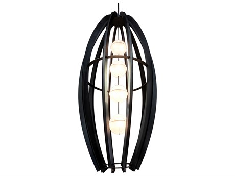 Meyda 16-Light Black LED Globe Tiered Pendant
