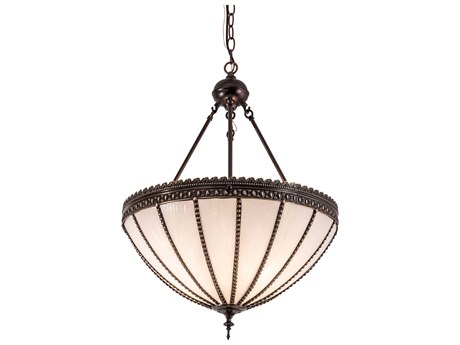 Meyda 3-Light Brown Glass Dome Pendant