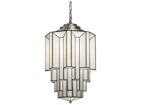 Meyda 1-Light Nickel Glass Pendant