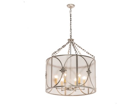 Meyda Penelope 6-Light Light Sandstone Brown Drum Chandelier
