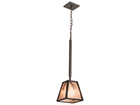Meyda Pinecone 1-Light Timeless Bronze Silver Mini Pendant