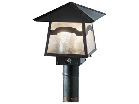 Meyda Glass Outdoor Post Light