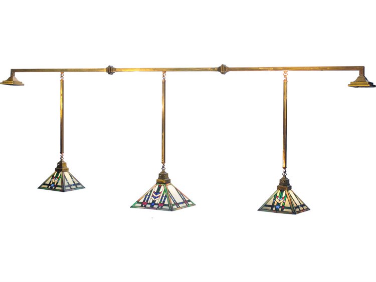 Meyda Prairie 3-Light Gold Geometric Island Pendant