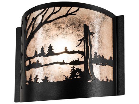 Meyda Quiet Pond 1-Light Textured Black Wall Sconce
