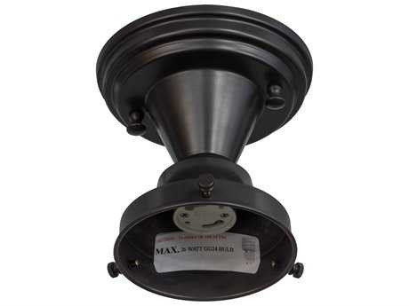 Meyda Revival Schoolhouse 1-Light Black Globe Flush Mount