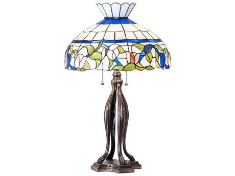 Meyda Rose Vine Glass Tiffany Mahogany Bronze Buffet Lamp