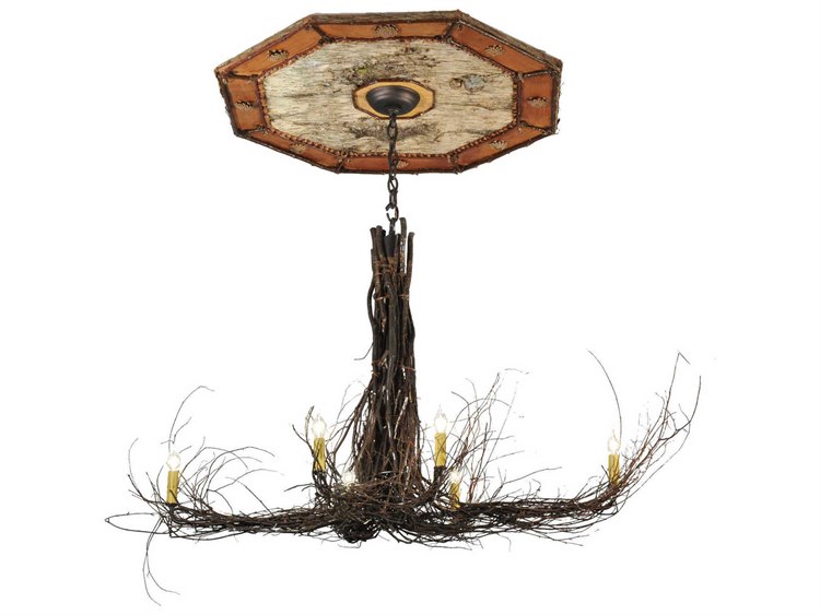 Meyda Twigs 6-Light Bronze Candelabra Chandelier