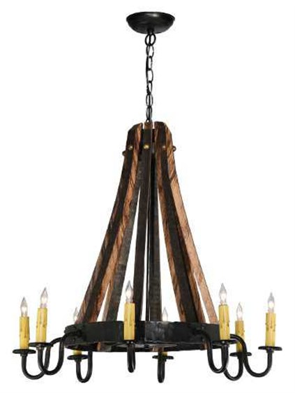 Meyda Barrel Stave 8-Light Black Candelabra Chandelier