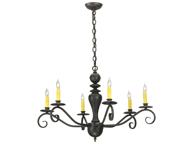 Meyda Rustic 6-Light Black Candelabra Chandelier