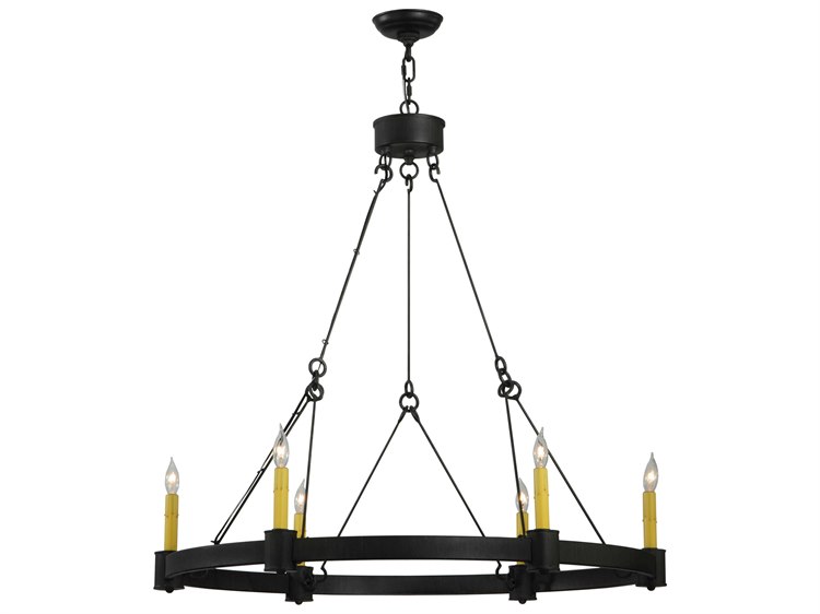 Meyda Rustic 6-Light Black Candelabra Round Chandelier