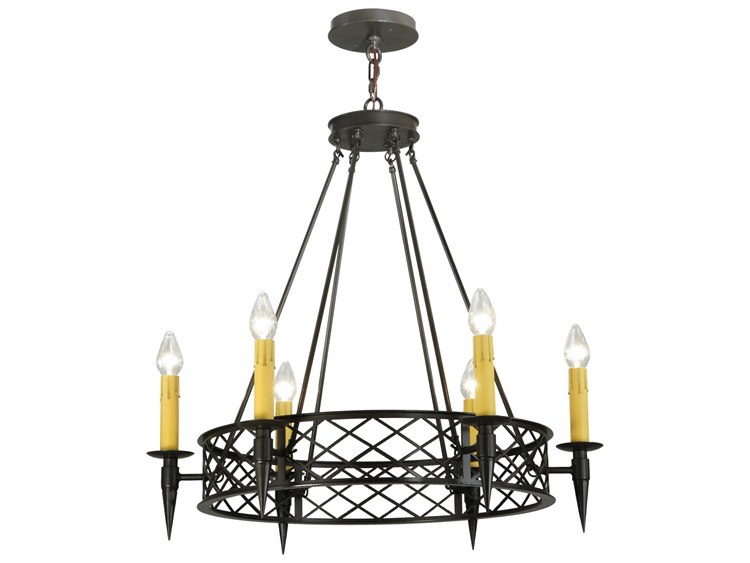 Meyda Rustic 6-Light Bronze Candelabra Chandelier