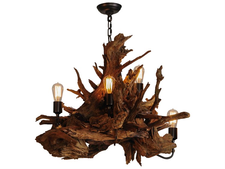 Meyda Rustic 5-Light Brown Chandelier