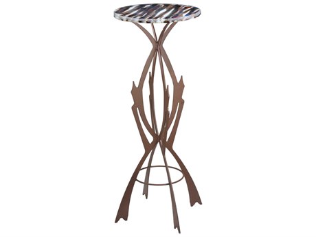 Meyda Rustic 14" Round Glass End Table