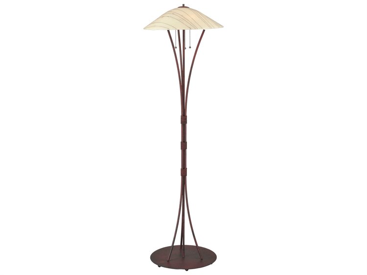 Meyda Metro Fusion Branches Glass Beige Red Floor Lamp