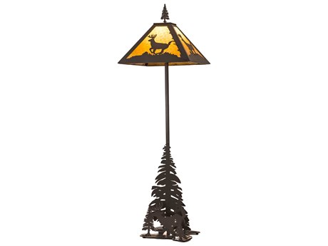 Meyda Lone Deer Brown 74" Tall Bronze Floor Lamp