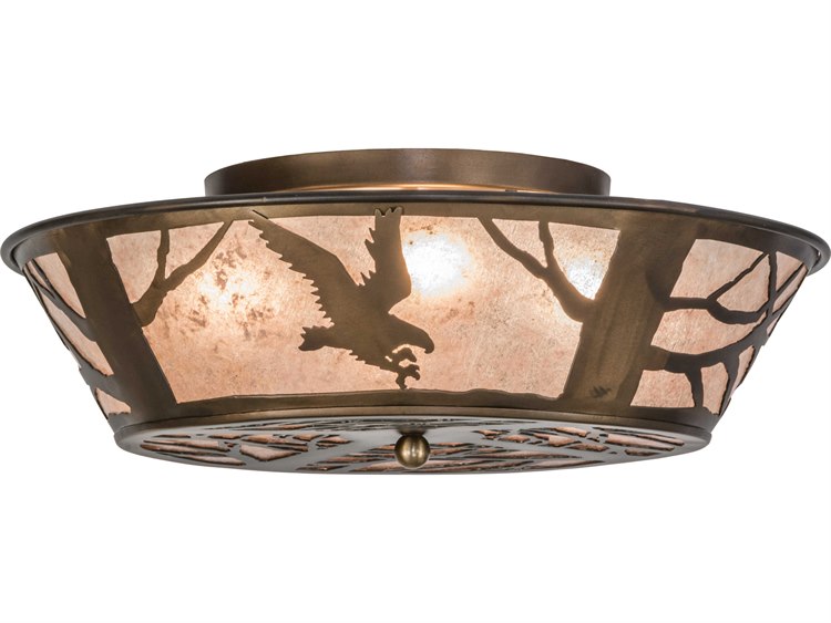 Meyda Strike Of The Eagle 4-Light Copper Bowl Geometric Flush Mount