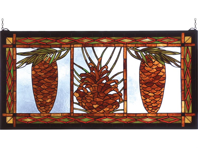 Meyda Northwood's Pinecone Stained Glass Window