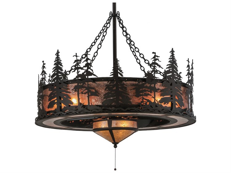 Meyda Tall Pines with Fan Light 11-Light Chandel-Air