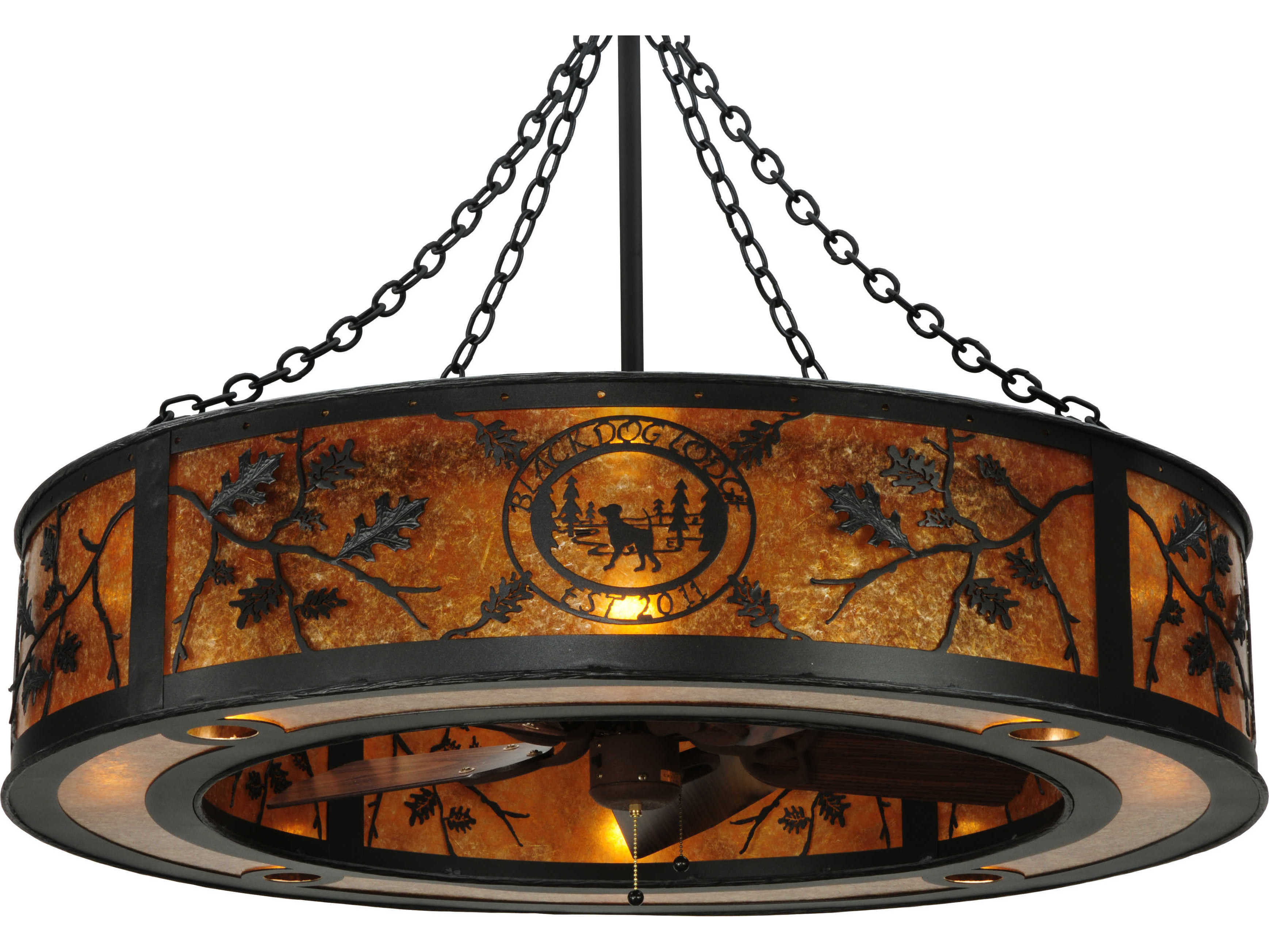 Meyda Tiffany Personalized Black Dog Lodge Eight Light Chandel Air