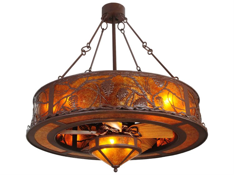 Meyda Whispering Pines with Fan Light 11-Light Chandel-Air