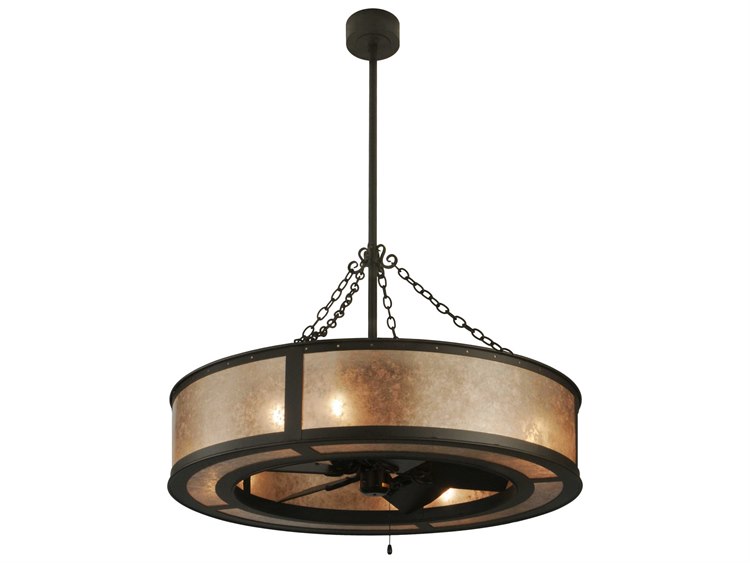 Meyda Smythe Craftsman Silver Mica 8-light Chandel-Air