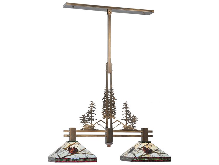 Meyda Rustic 2-Light Copper Geometric Island Pendant