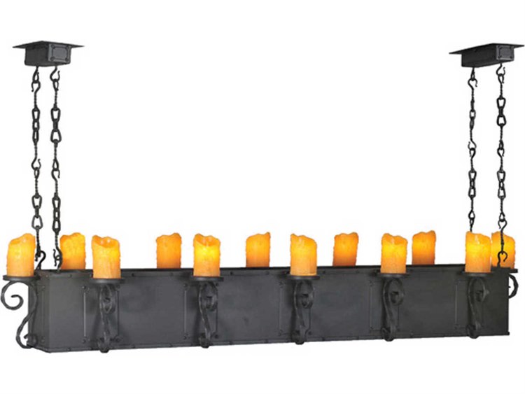 Meyda Rustic 12-Light Bronze Glass Island Pendant