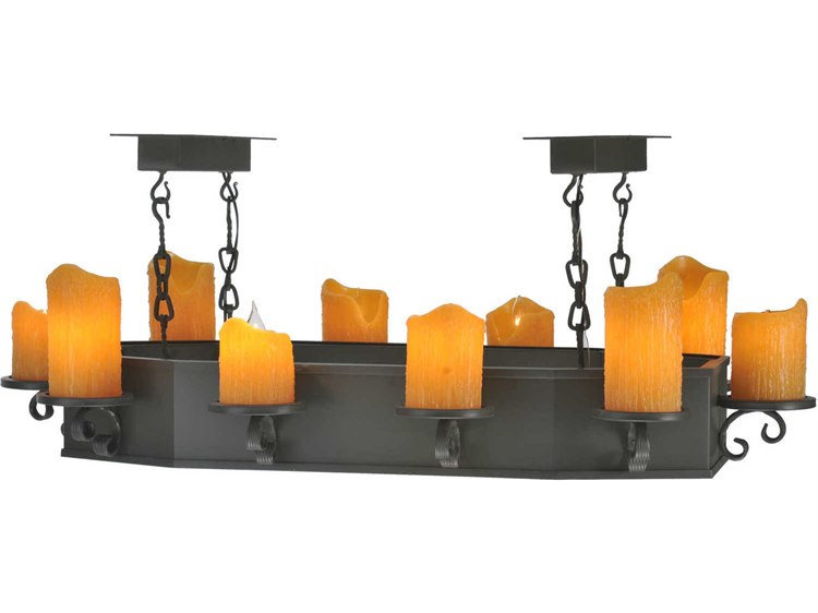 Meyda Rustic 1-Light Bronze Glass Round Island Pendant
