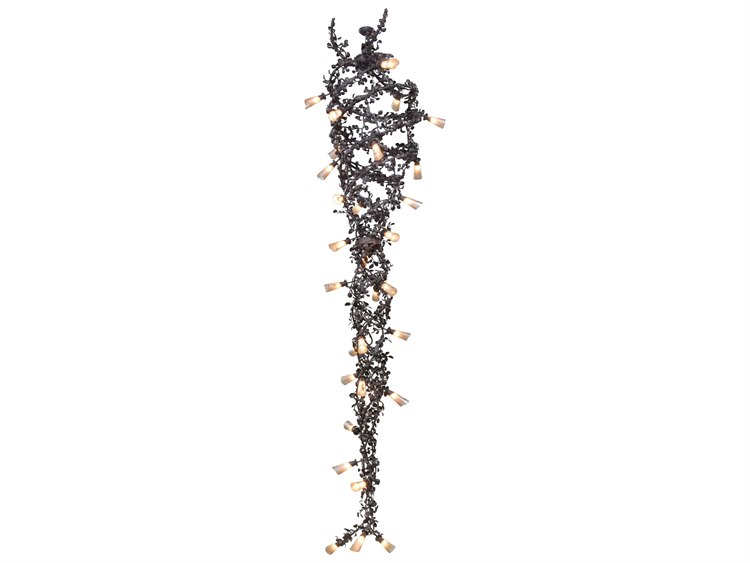 Meyda Rustic 3-Light Red Glass Chandelier
