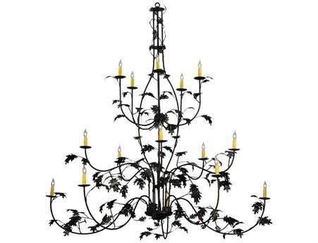 Meyda Oak Leaf 15-Light Green Chandelier