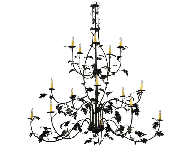Meyda Oak Leaf 15-Light Green Chandelier