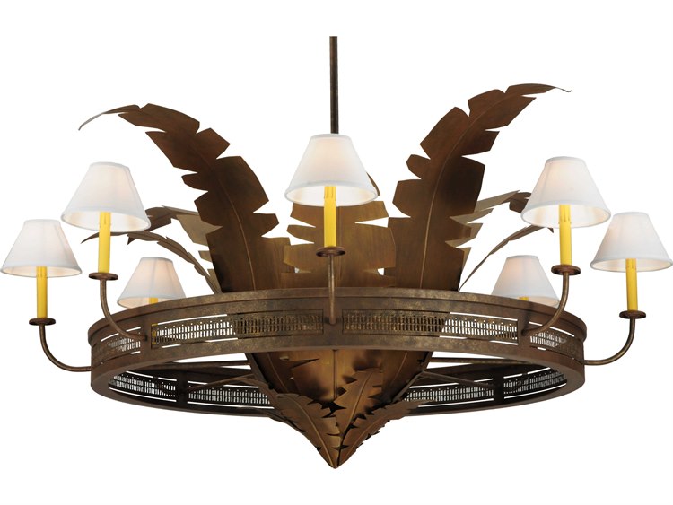 Meyda Rustic 6-Light Brown Empire Round Chandelier