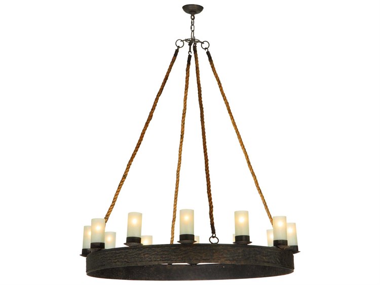 Meyda Costello 12-Light Brown Cylinder Round Chandelier