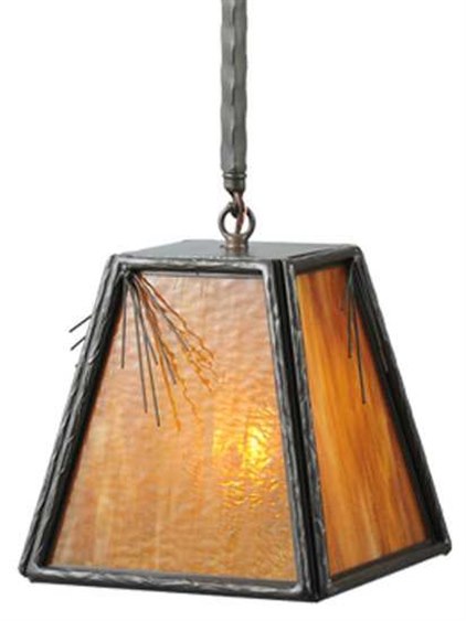 Meyda Rustic 1-Light Bronze Geometric Mini Pendant