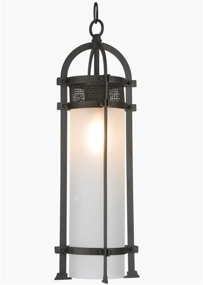 Meyda Rustic 1-Light Bronze Cylinder Mini Pendant