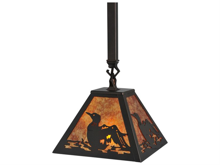Meyda Rustic 1-Light Bronze Geometric Mini Pendant