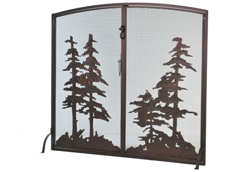 Meyda Tall Pines Operable Door Arched Fireplace Screen