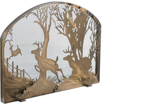 Meyda Deer On The Loose Arched Fireplace Screen