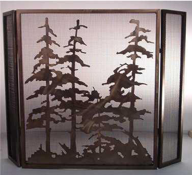 Meyda Tall Pines Folding Fireplace Screen