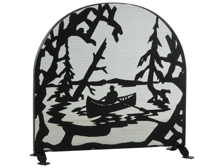 Meyda Canoe At Lake Arched Fireplace Screen