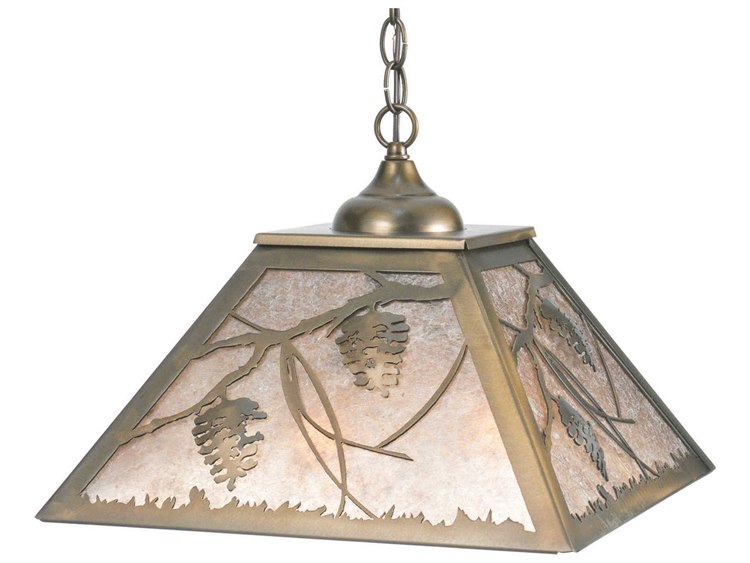 Meyda Whispering Pines 2-Light Copper Geometric Pendant