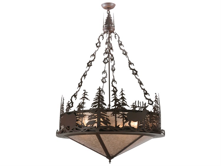 Meyda Rustic 4-Light Brown Pendant
