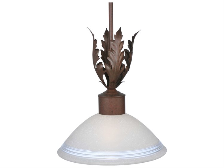 Meyda Rustic 1-Light Red Bowl Pendant